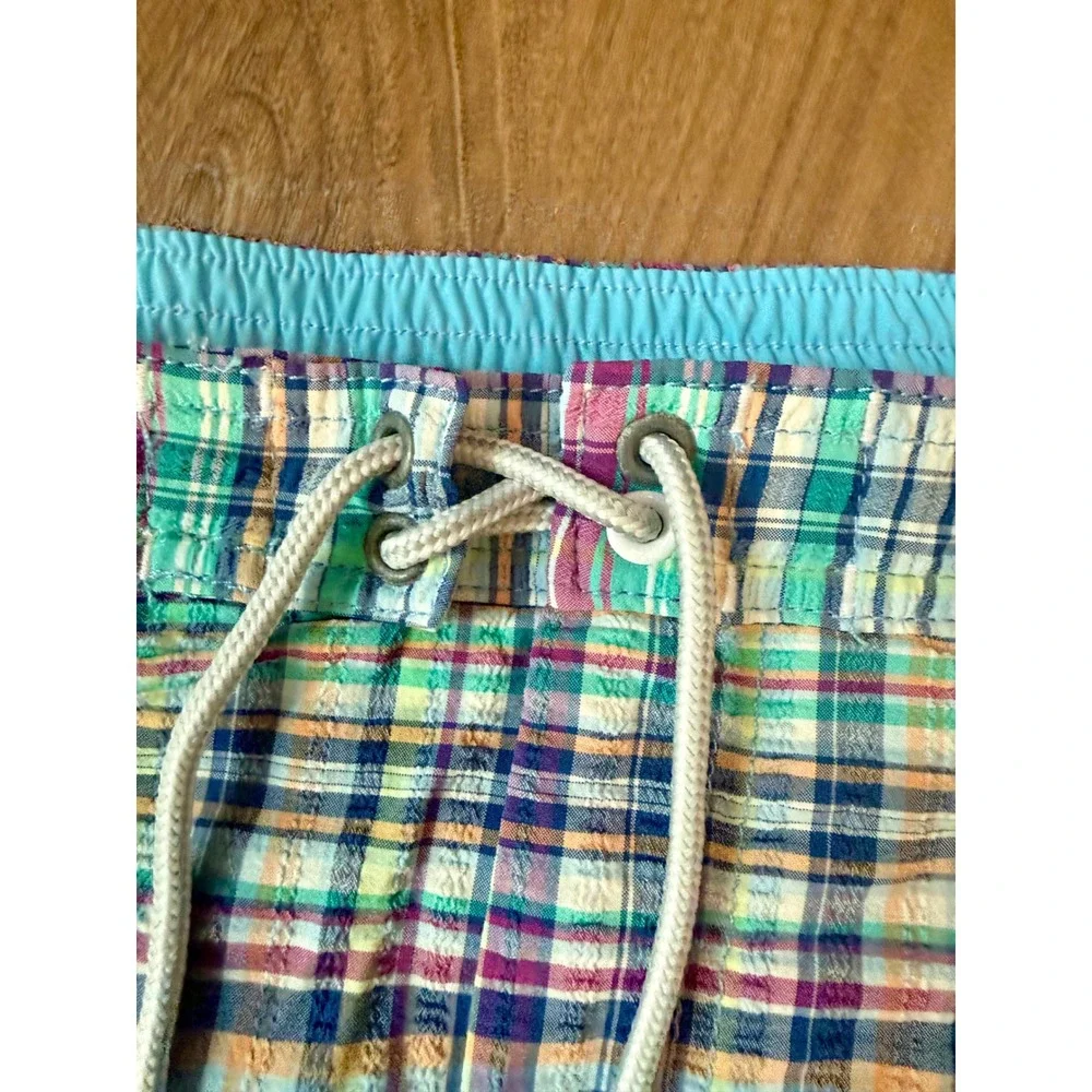 Tommy Bahama Mens XXL Plaid Seersucker Swim Trunks Board Shorts Multicolor 6in